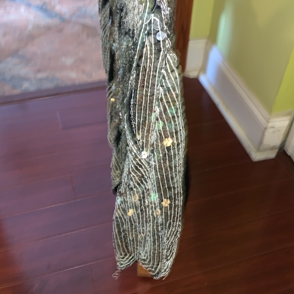 Vintage Silk Butterfly Sequin, beaded blouse - Picture 6 of 11